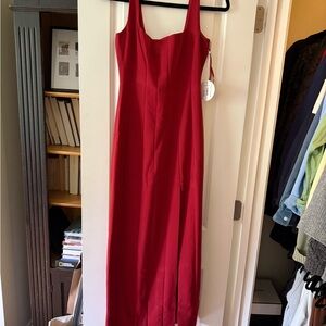 Staud Red Portrait Dress (ankle length)